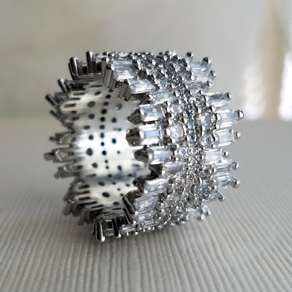 Swarovski Jewelry - Swarovski Elements 925 Sterling Silver Statement Eternity Band NEW
